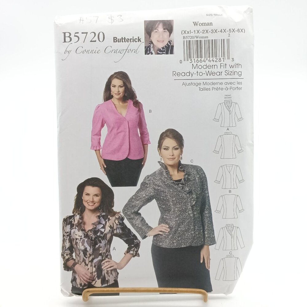 UNCUT Butterick B5720 Womens Jacket Sewing Pattern by Connie Crawford Size M